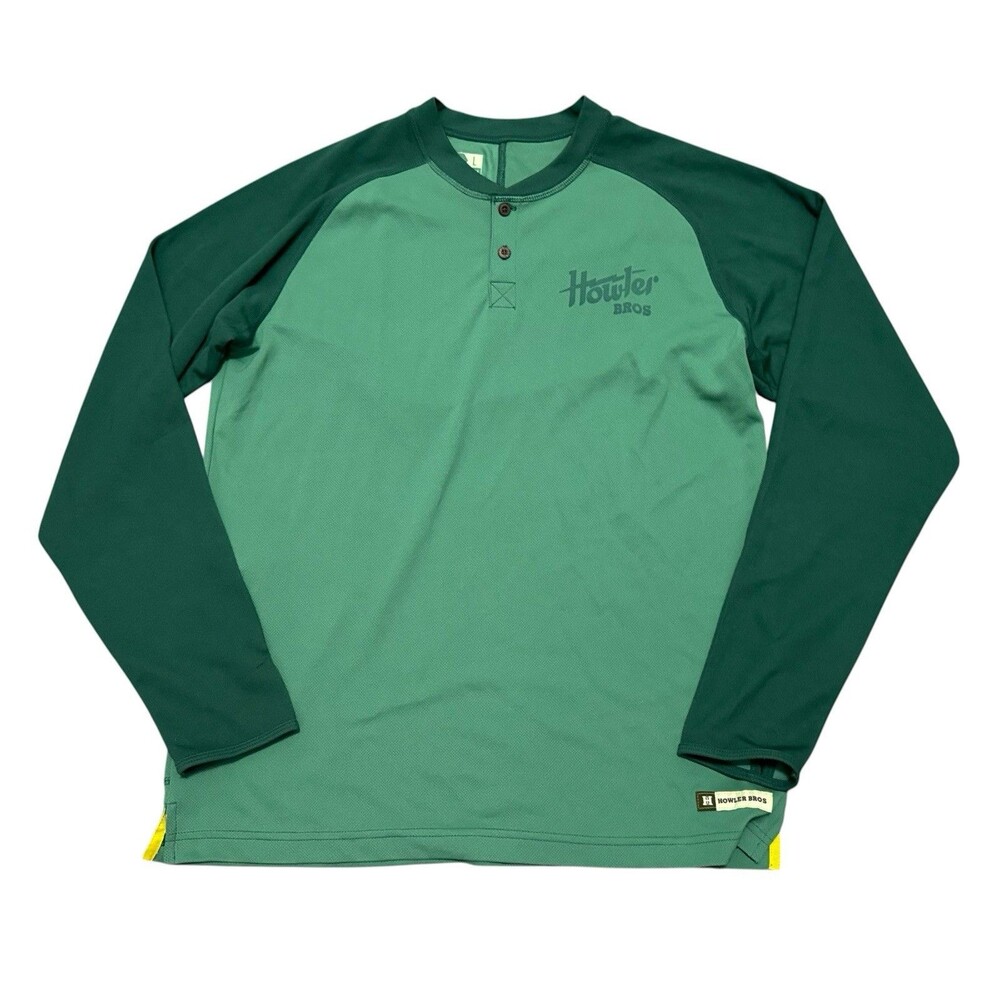 NEW Huckberry Howler Bros Loggerhead Henley Shirt HTF 2 Tone Green Size L